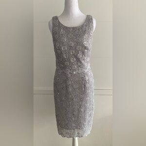 Cachet Silver Sequin Midi Dress